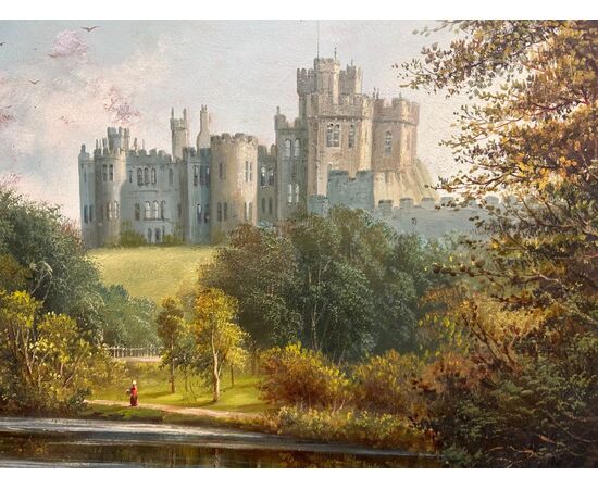 Pasaggio inglese con castello, dell'Ottocento
