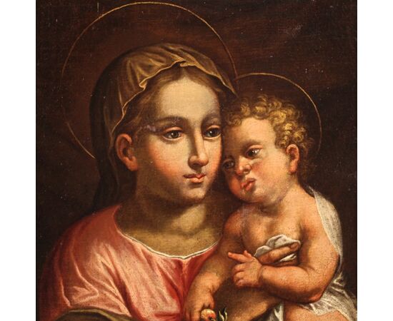 Religious painting Virgin with child from 17th century