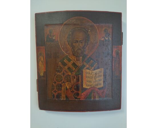 Icona antica russa San Nicola - epoca 800 - bellissima!