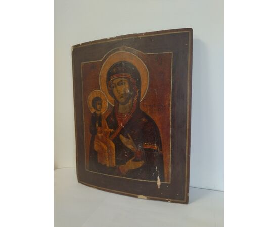 Icona antica russa Madonna con bambino - epoca 800 - bellissima!