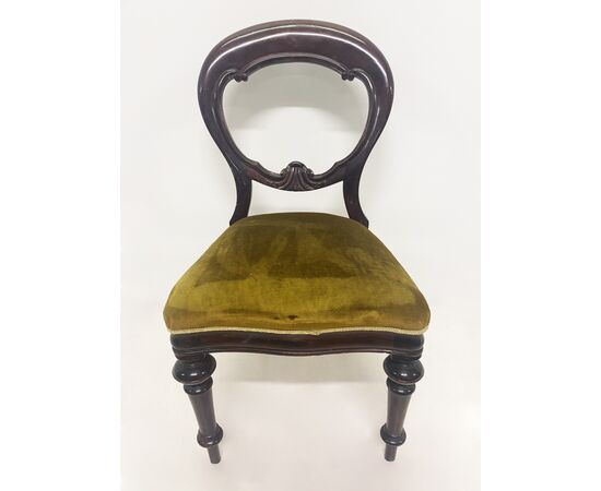 English chair - mahogany and velvet     