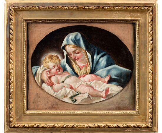Pittore veneto (XVIII sec.) - Madonna con Bambino.