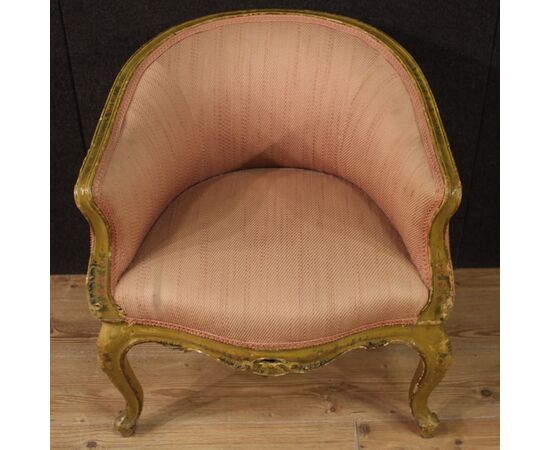 Pair of lacquered Venetian armchairs