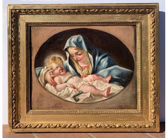 Pittore veneto (XVIII sec.) - Madonna con Bambino.