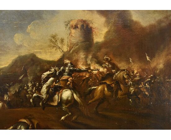 Battaglia con scontro tra cavalieri, Francesco Graziani 'Ciccio Napoletano' (attivo a Napoli e a Roma nella seconda metà del XVII secolo)