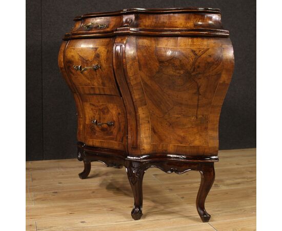 Venetian dresser in sculpted and inlaid wood from the 20th century