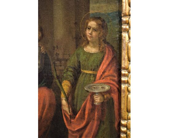 "Sacra conversazione"  Madonna col Bambino tra la Maddalena e Santa Lucia
