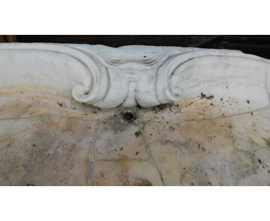 DARS621 - Lavandino in marmo bianco di Carrara, misura cm L 100 x H 16 x P 53