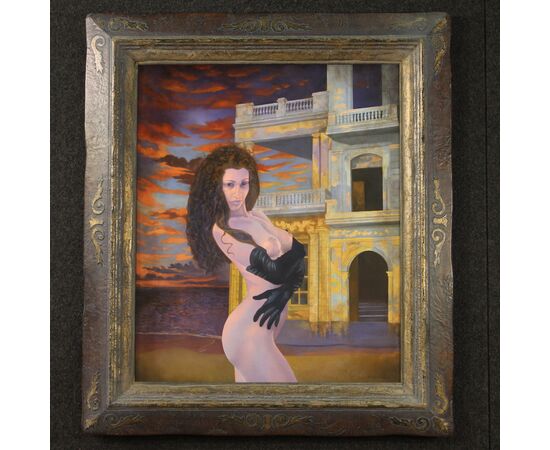 Signed French painting female nude