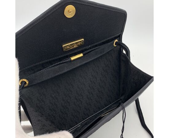 YVES SAINT LAURENT Borsa a Tracolla Vintage in Tela Col. Nero n.a. S