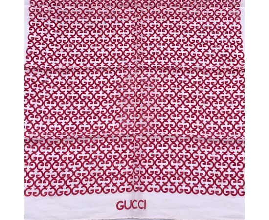 GUCCI Foulard Vintage in Cotone Col. Rosso n.a.