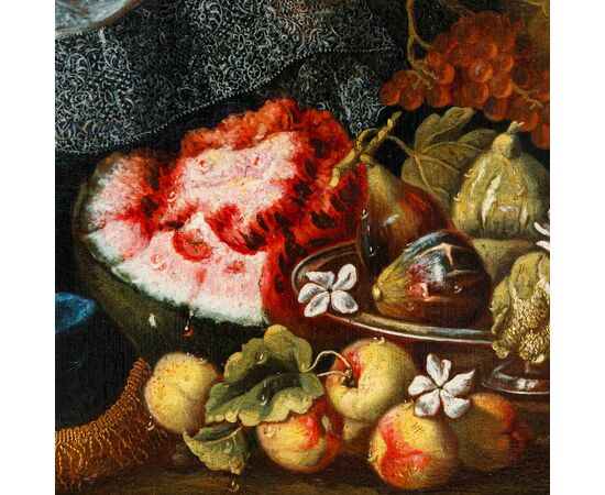 Maximilian Pfeiler (attivo dal 1683 al 1721 ca)  Coppia di nature morta di frutti