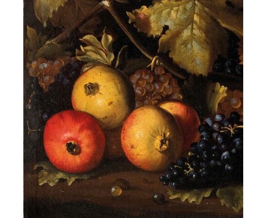 Pittore attivo a Roma nel XVII secolo  Natura morta con uva e melograni