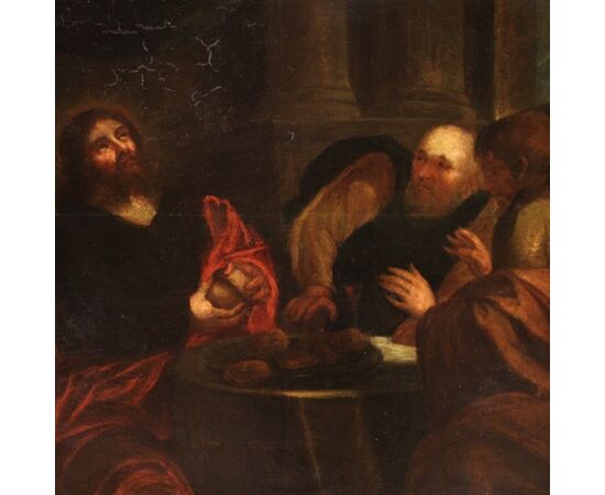 Flemish painting Supper at Emmaus from 18th century