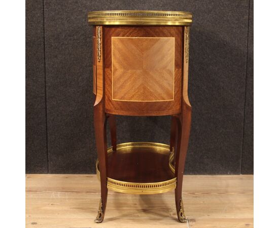 Side table in wood and marble from 20th century