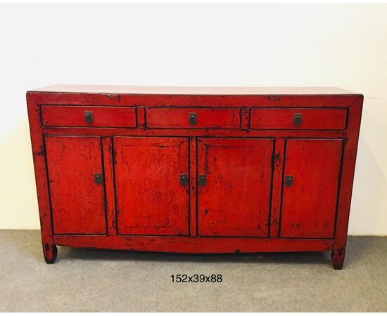 Credenza laccata rossa