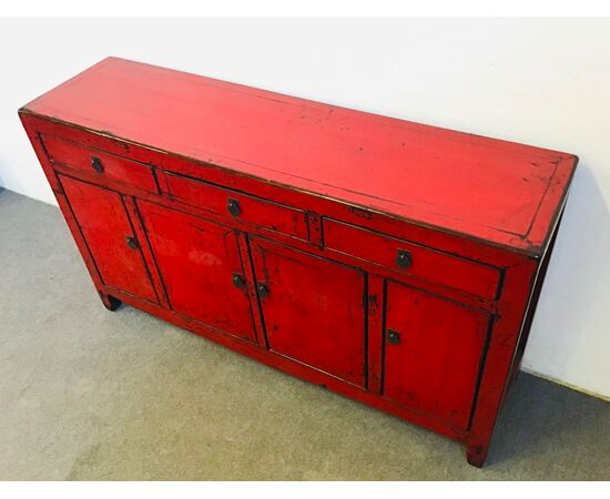 Credenza laccata rossa