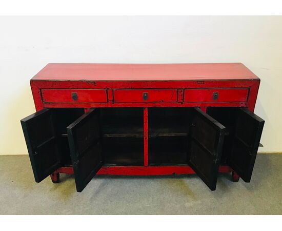 Credenza laccata rossa