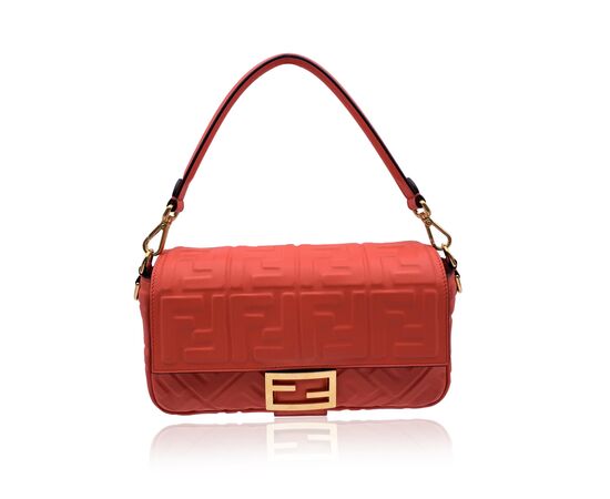 FENDI Borsa a Tracolla in Pelle Col. Arancione Baguette S