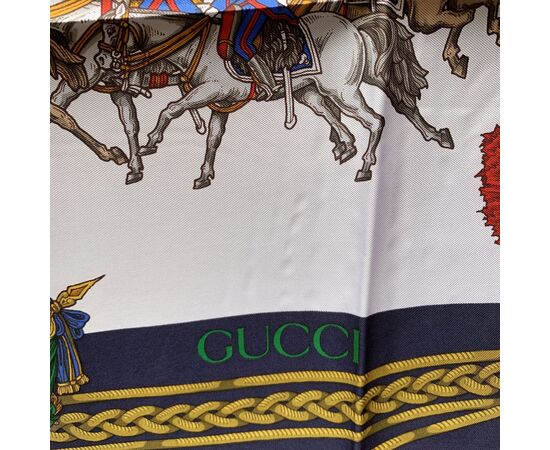 GUCCI Foulard Vintage in Seta Col. Rosso