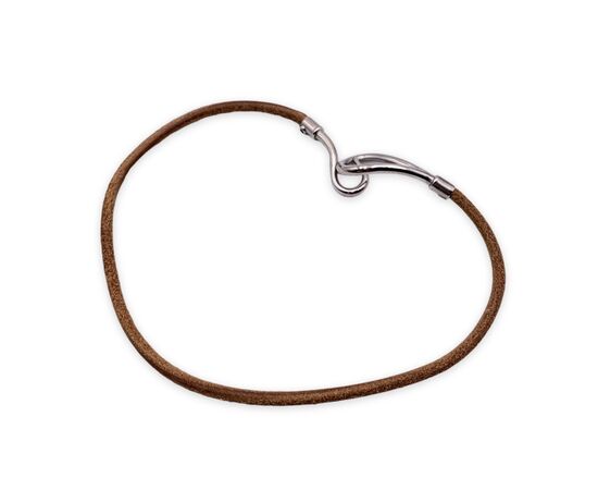 HERMES Bracciale in Pelle Col. Beige Jumbo Hook Bracelet
