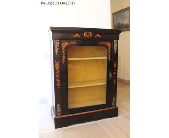Mobile cabinet with marquetry and bronze ornaments. Eight hundred