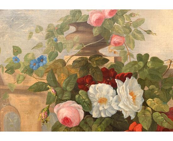 Pittore italiano (XIX-XX sec.) - Natura morta di fiori.