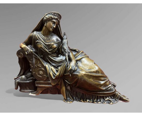 Penelope, Scultura in Bronzo Jean Jacques Feuchere - Francia XIX Secolo