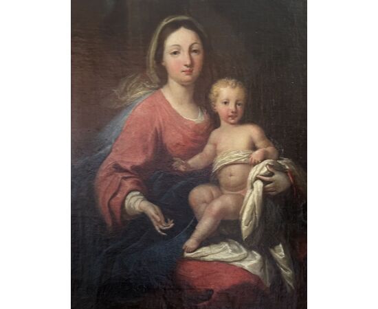 Madonna con Bambino – Dipinto olio su tela fine XVIII secolo