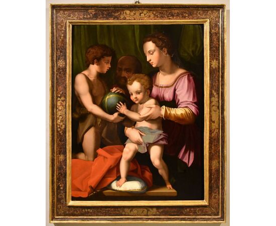 La Sacra Famiglia con San Giovannino, Agnolo di Cosimo detto 'il Bronzino' (Monticelli di Firenze, 1503 - Firenze, 1572)