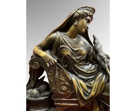 Penelope, Scultura in Bronzo Jean Jacques Feuchere - Francia XIX Secolo