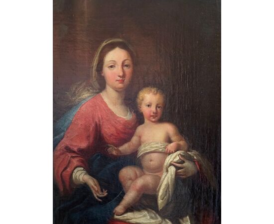 Madonna con Bambino – Dipinto olio su tela fine XVIII secolo
