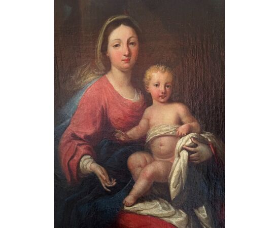 Madonna con Bambino – Dipinto olio su tela fine XVIII secolo