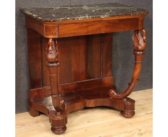 Antique Italian Charles X console in mahogany from 19th century