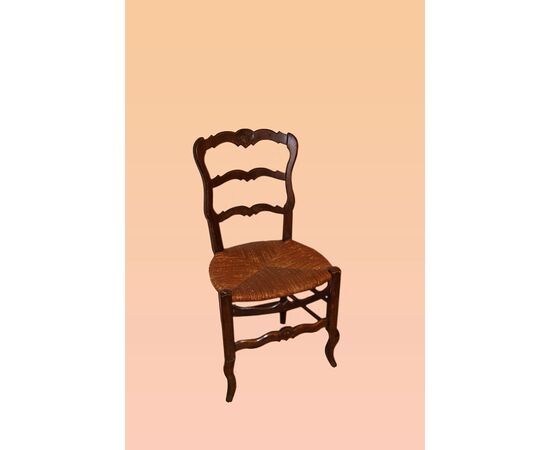 Gruppo di 4 sedie francesi del 1800 Stile Provenzale in legno di rovere