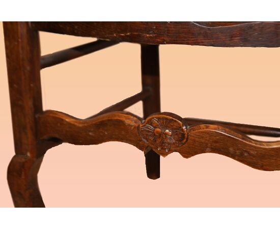 Gruppo di 4 sedie francesi del 1800 Stile Provenzale in legno di rovere