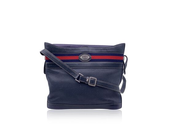 GUCCI Borsa a Tracolla Vintage in Pelle Col. Blu M