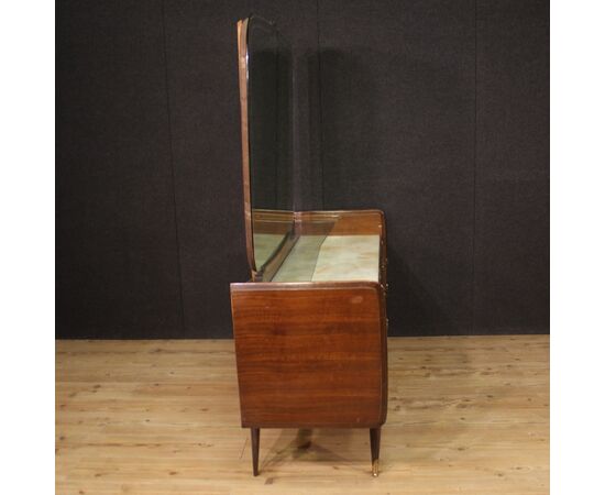 Dresser in carved wood with mirror from 50s 