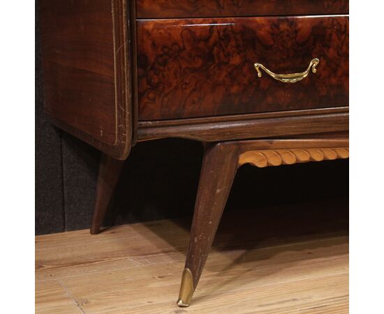 Dresser in carved wood with mirror from 50s 