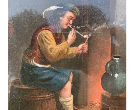 Pittore olandese (XIX sec.) – Fumatori alla locanda.