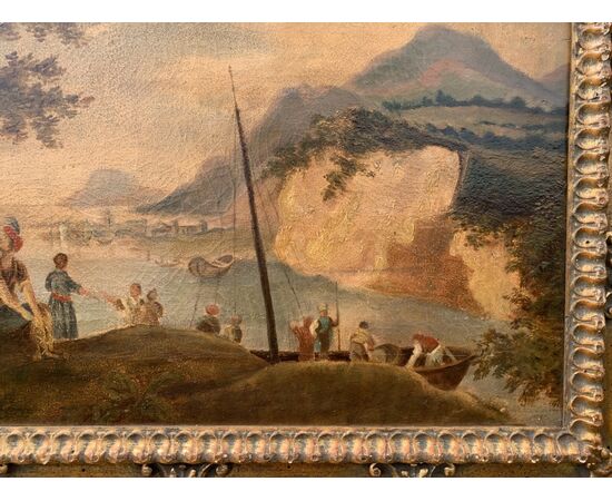Pittore europeo (XVIII-XIX secolo) - L’arrivo dei mercanti in nave.