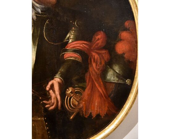 Ritratto di gentiluomo in armatura, Giovanni Bernardo Carbone (Genova, 1616 - 1683) bottega
