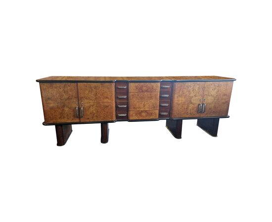 Credenza lunga madia Art Déco. Italia, anni ’30