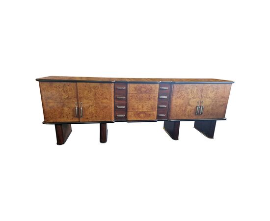 Credenza lunga madia Art Déco. Italia, anni ’30