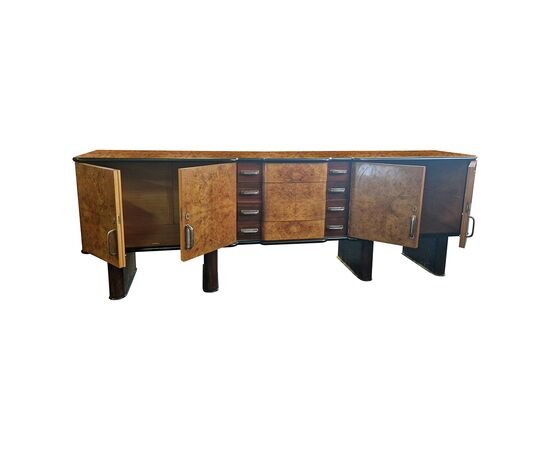 Credenza lunga madia Art Déco. Italia, anni ’30