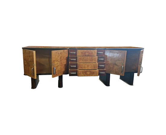 Credenza lunga madia Art Déco. Italia, anni ’30