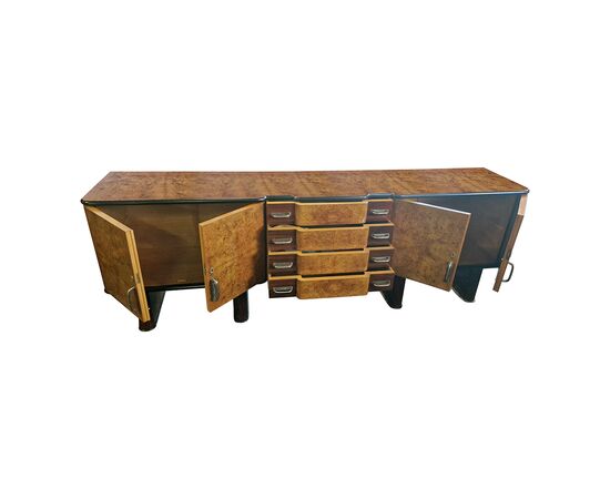 Credenza lunga madia Art Déco. Italia, anni ’30