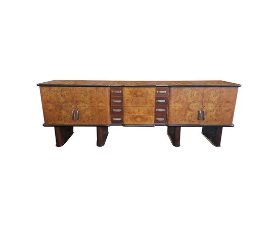 Credenza lunga madia Art Déco. Italia, anni ’30