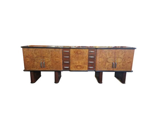 Credenza lunga madia Art Déco. Italia, anni ’30