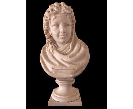 YOUNG WOMAN MARBLE SCULPTURE     